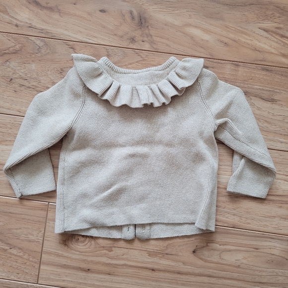 Beige Ruffled Cardigan - Picture 2 of 2